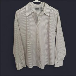 CHICOS Striped Button Up Shirt (With Original Tags)